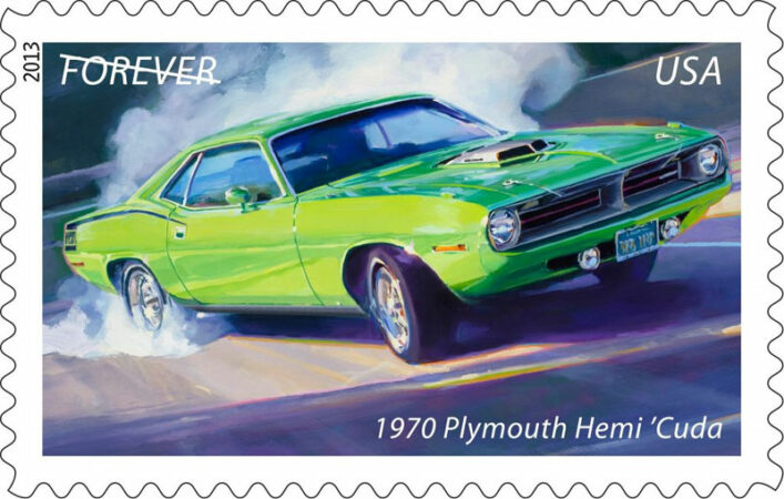 Plymouth Cuda stamp