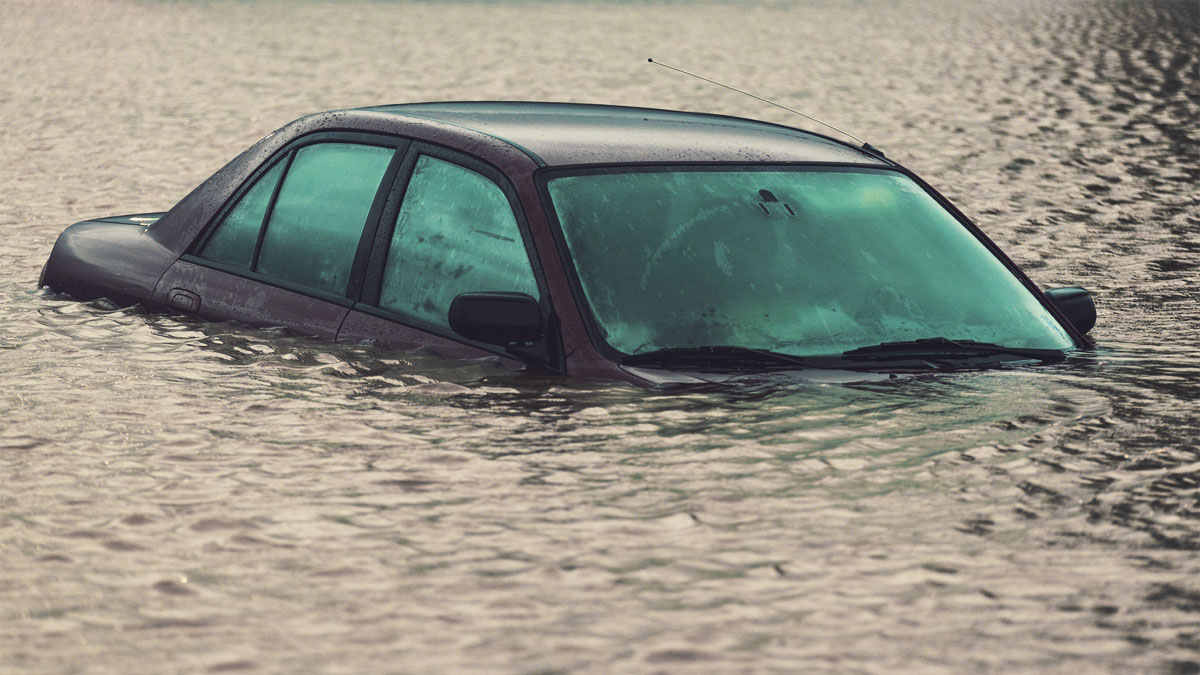 car under water flood damage