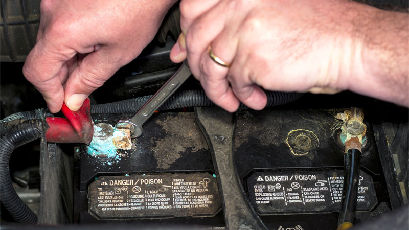 corroded car battery