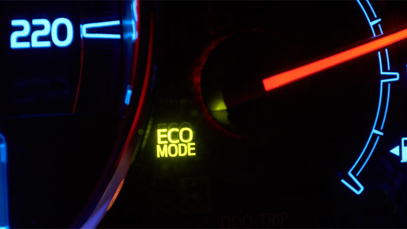 Eco mode indicator light