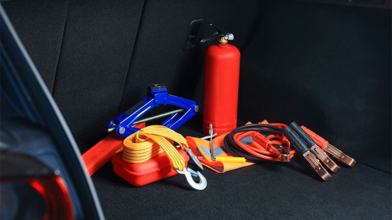 essential tools in car trunk