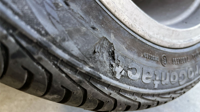 tire impact damage