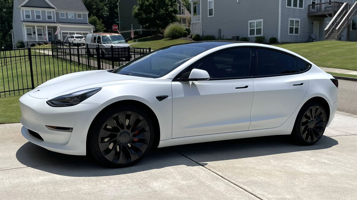 white Tesla S